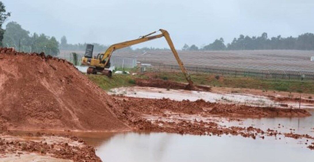 Machang solar plant ponds — excavation works